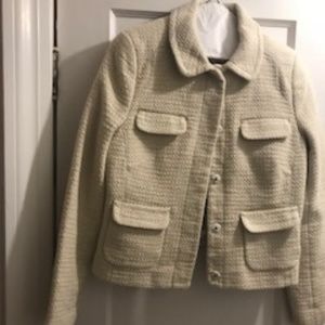 Boden, cream colored textured jacket